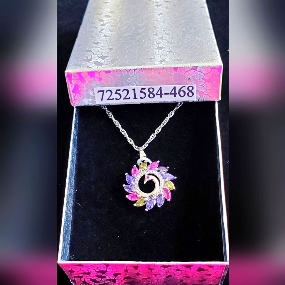 Fashion Jewelry   COLORFUL ROUND PEACOCK NECKLACE